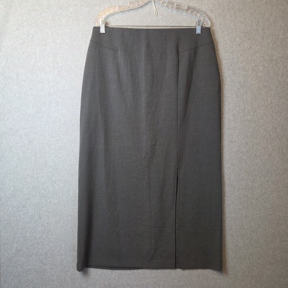 Tribeca Studio Gray Pencil Straight Maxi Skirt Women's 16 Stretch Elastic Waist
